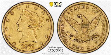 1871-CC $10 XF45