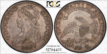 1807 50C Large Stars 50/20 AU53