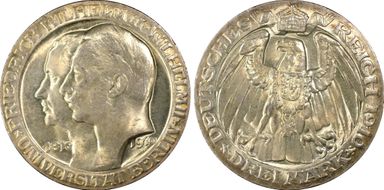 1910-A 3 Mk Berlin University J-107 MS63