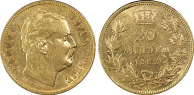 1882-V 20 Din KM-17.1  Au AU55