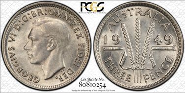 1949(m) 3D KM-44  Ag MS63