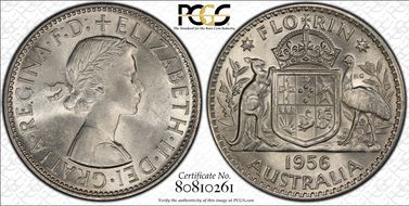 1956(m) Florin KM-60  Ag MS63