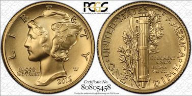 2016-W 10C 100th Anniversary First Strike SP70