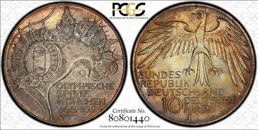 1972-J 10 Mk Munich Olympics - Stadium MS67