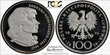 1976 MW 100 Zl Kosciuszko PR68DCAM