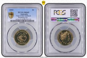 2002 $1 Year of the Outback MS69