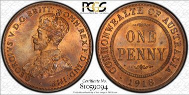 1918-I (c) 1D MS65RB