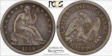 1844-O 50C WB-15, Large O, RPD VF30