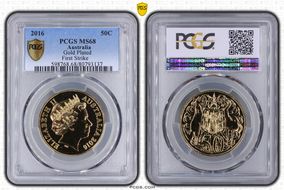 2016 50C Gold Plated First Strike MS68
