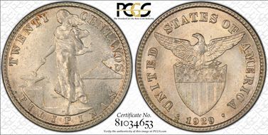 1929-M 20C Allen-11.19c RP 2nd 9 MS63