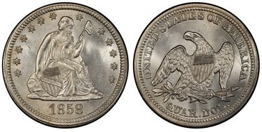 1858 25C MS65