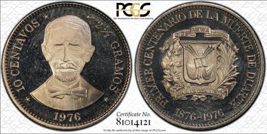 1976 10C Duarte Centennial PR67DCAM