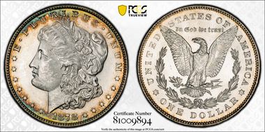 1878 7/8TF $1 VAM 33, Doubled Legs MS64