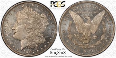 1887-O $1 MS62DMPL