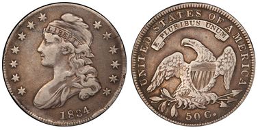 1834 50C Small Date, Small Letters VF20