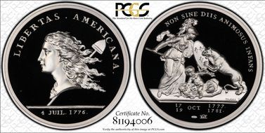 (1776) Medal Libertas Americana Ag 2015 Restrike - 1 oz. PR69DCAM