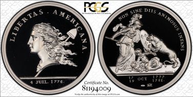 (1776) Medal Libertas Americana Ag 2015 Restrike - 1 oz. PR69DCAM