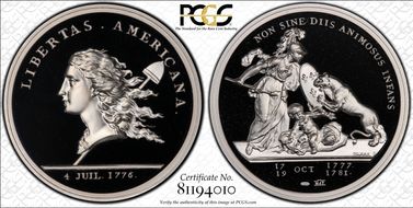 (1776) Medal Libertas Americana Ag 2015 Restrike - 1 oz. PR69DCAM