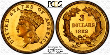 1888 $3 PR65CAM