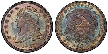 1828 10C Small Date MS62