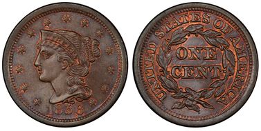 1856 1C Upright 5 MS66BN