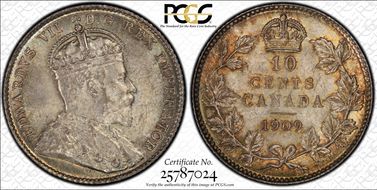 1909 10C Broad Leaves MS65+