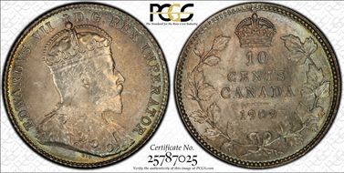 1909 10C Victorian Leaves MS66+