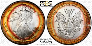 1992 $1 Silver Eagle MS68