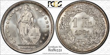 1931 B 1 Fr MS67