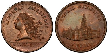 (1876) Token Pa-Ph 256 Copper Lingg & Co. Mule w/Pa-Ph 231 Obv. N1BN