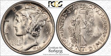 1945-S 10C Micro S MS66