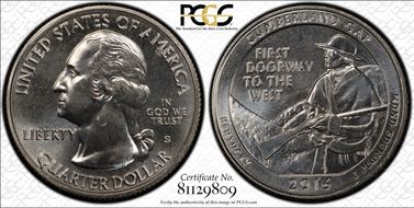 2016-S 25C Cumberland Gap NP MS67