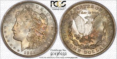 1921-D $1 VAM 1N, Unicorn MS65