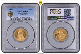 1890 Sov S-3866B 2nd Obv Narrow O MS64