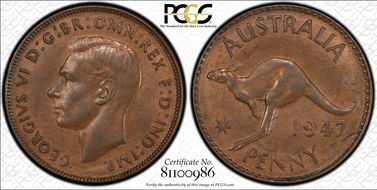 1947 Y. (p) 1D AU58BN