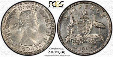 1955(m) 6D KM-58  Ag AU58