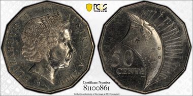 2000 50C Millennium Incuse Flag MS62