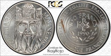 1990 P100 Fr Charlemagne Essai SP67