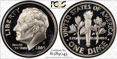 2005-S 10C Silver PR69DCAM