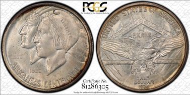 1935 50C Arkansas MS66+