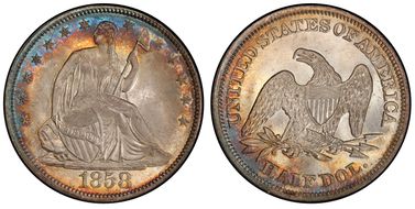 1858 50C MS66