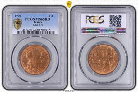 1904 10C Gad-277 MS65RD