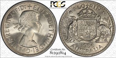 1956(m) Florin KM-60  Ag MS63