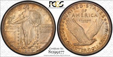 1917 25C Type 1 MS65+ FH