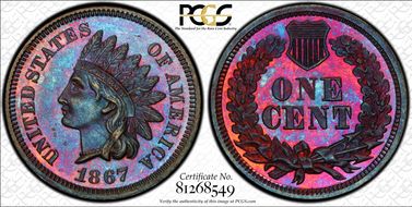 1867 1C PR65BN