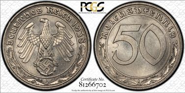 1938-A 50 Pfg J-365 MS63