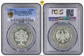 1927-A 5 Mk Oak Tree J-331 PR66CAM