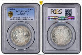 1915-A 3 Mk Mansfeld J-115 MS67+