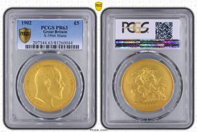 1902 £5 S-3966 Matte PR63