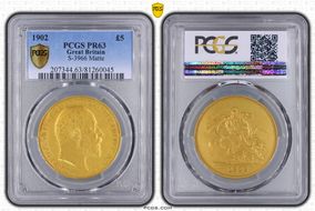 1902 £5 S-3966 Matte PR63